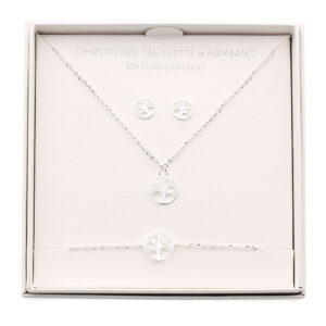 Geschenkset - Halskette-Armband-Ohrstecker - feinversilbert - Baum des Lebens Art.Nr.:H605694