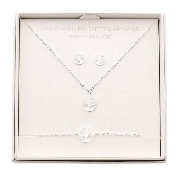 Geschenkset - Halskette-Armband-Ohrstecker - feinversilbert - Baum des Lebens Art.Nr.:H605694