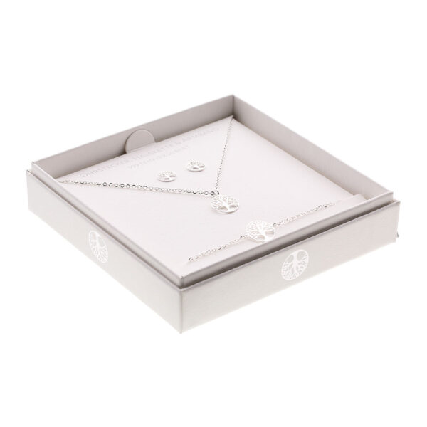 Geschenkset - Halskette-Armband-Ohrstecker - feinversilbert - Baum des Lebens Art.Nr.:H605694 – Bild 3