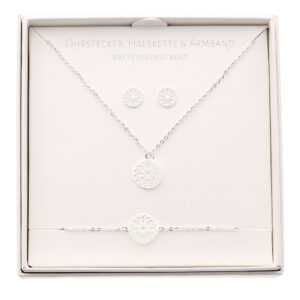 Geschenkset - Halskette-Armband-Ohrstecker - feinversilbert - Mandala des Glücks Art.Nr.: H605700