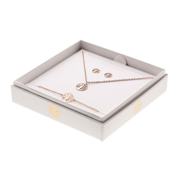 Geschenkset - Halskette-Armband-Ohrstecker - rosévergoldet - Baum des Lebens Art.Nr.: H605703 – Bild 2