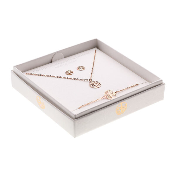Geschenkset - Halskette-Armband-Ohrstecker - rosévergoldet - Baum des Lebens Art.Nr.: H605703 – Bild 3