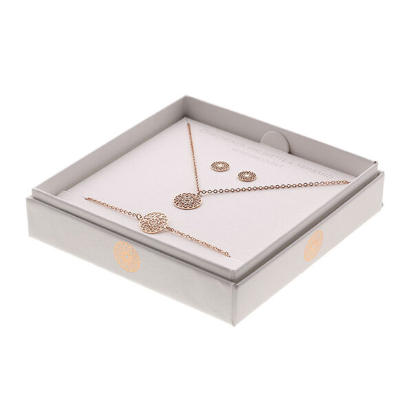 Geschenkset - Halskette-Armband-Ohrstecker - rosévergoldet - Mandala des Glücks Art.Nr.: H605709 – Bild 2