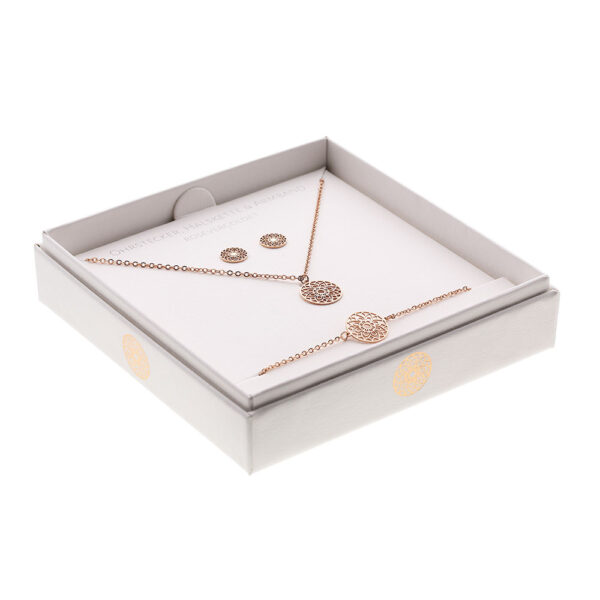 Geschenkset - Halskette-Armband-Ohrstecker - rosévergoldet - Mandala des Glücks Art.Nr.: H605709 – Bild 3