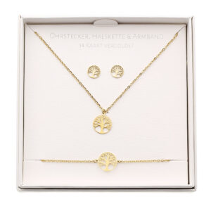 Geschenkset - Halskette-Armband-Ohrstecker - vergoldet - Baum des Lebens Art.Nr.: H605712