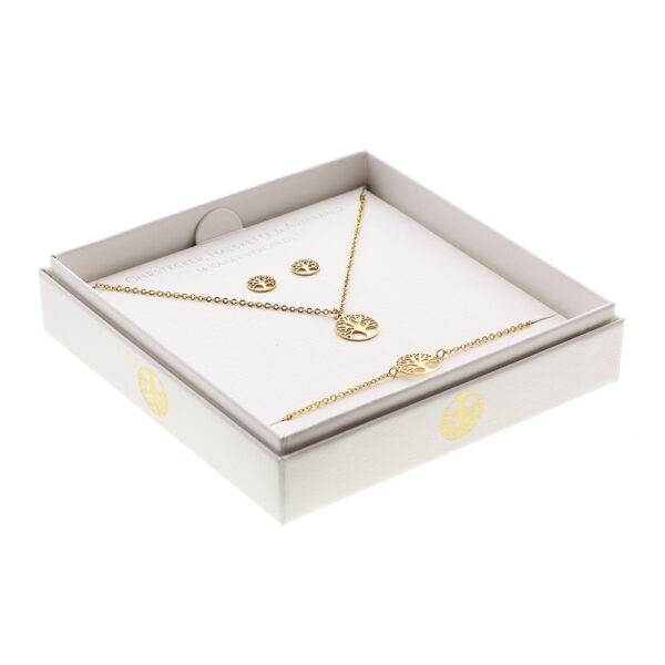 Geschenkset - Halskette-Armband-Ohrstecker - vergoldet - Baum des Lebens Art.Nr.: H605712 – Bild 3