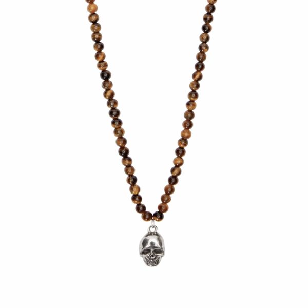 Halskette  - Tigerauge - Totenkopf Art.Nr.: H607100